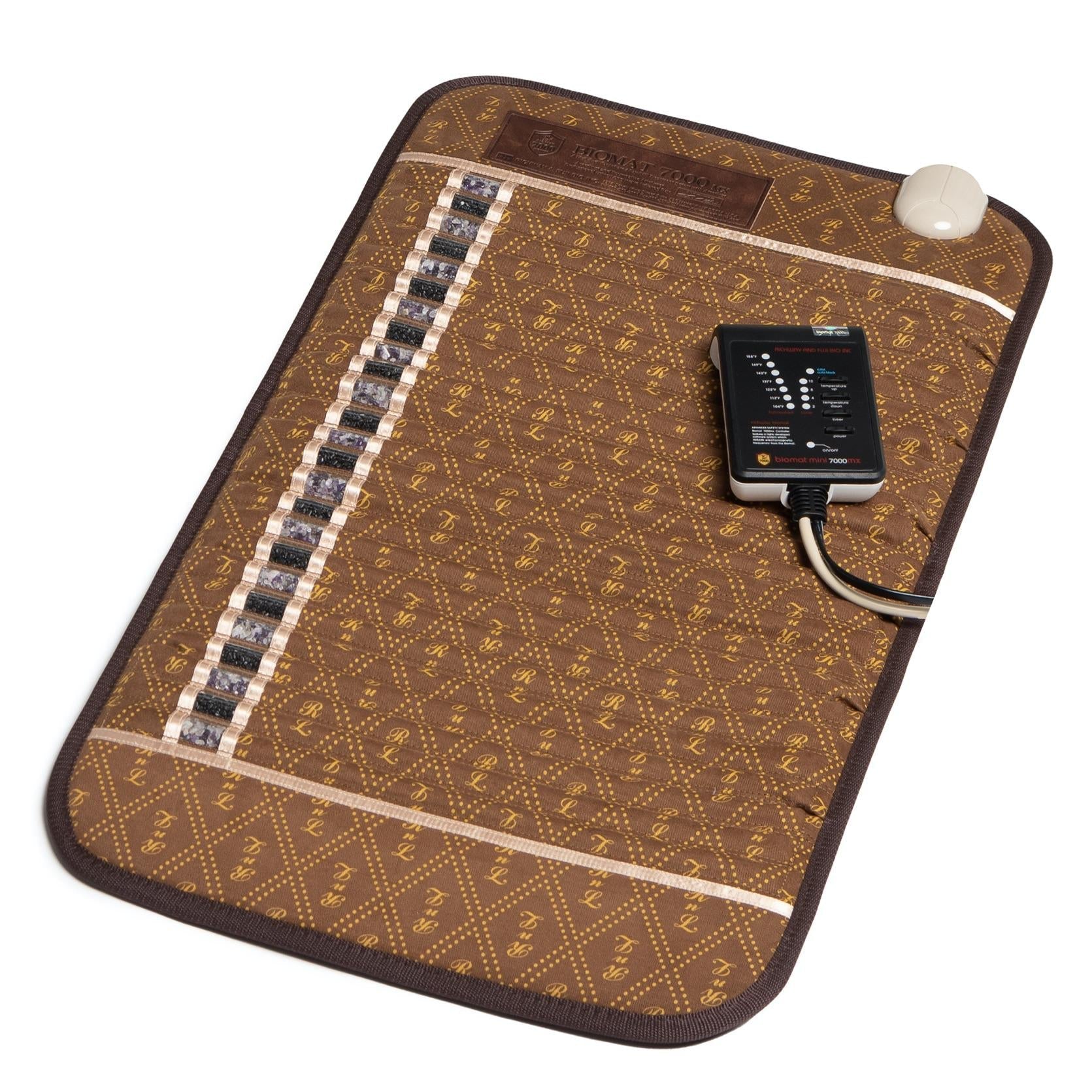 BioMat Mini portable infrared therapy mat with digital controller, angled product view