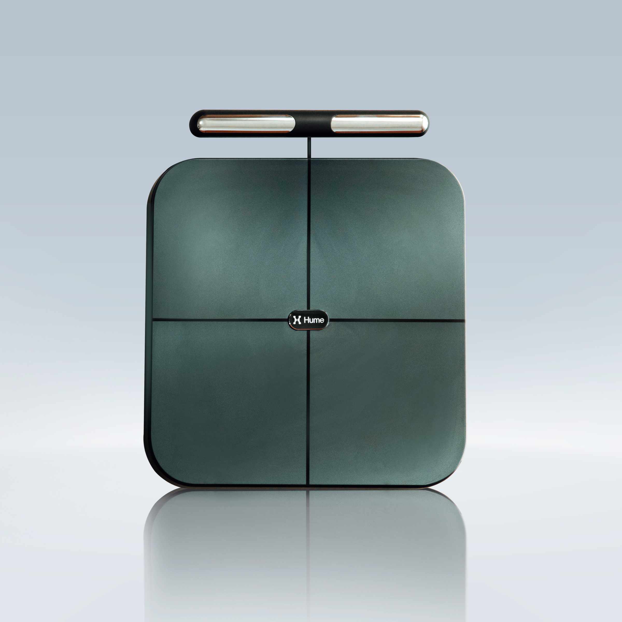 Hume Body Pod smart scale with handheld bar, front view