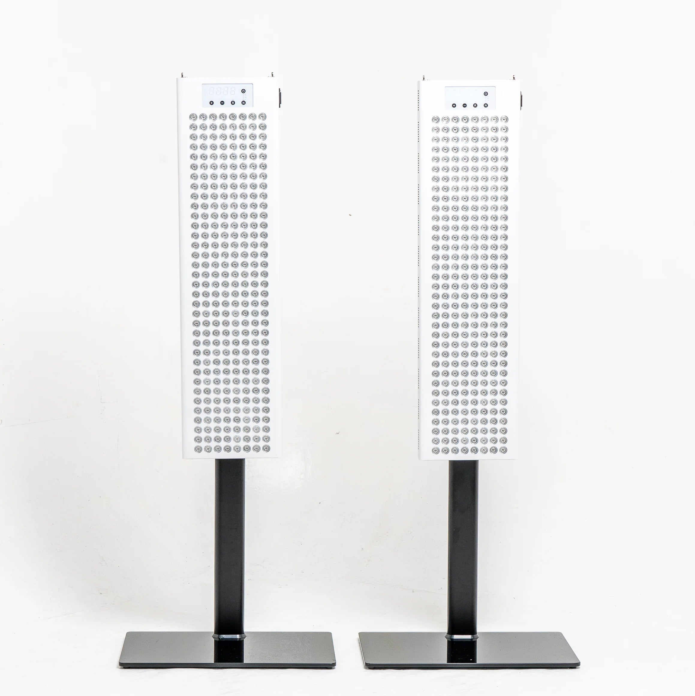 RedRush 840 PULSE Dual two-panel red and near-infrared light system on floor stands, front product view